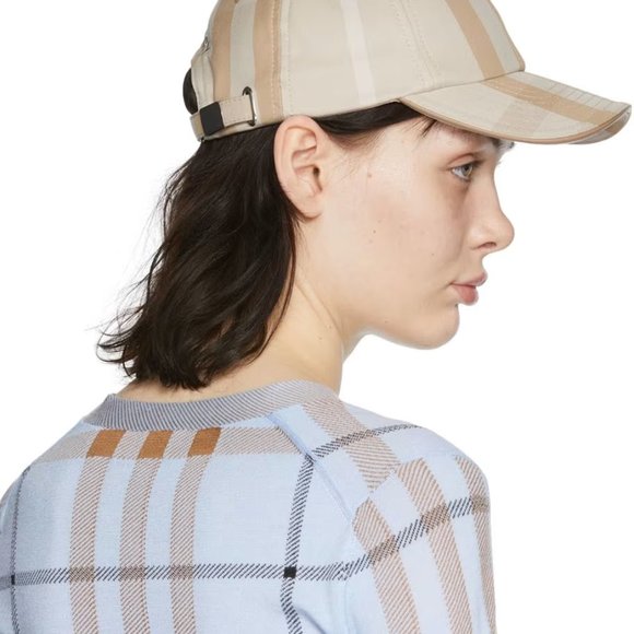 Burberry - Logo Cotton Check Baseball Cap - New - Picture 5 of 6